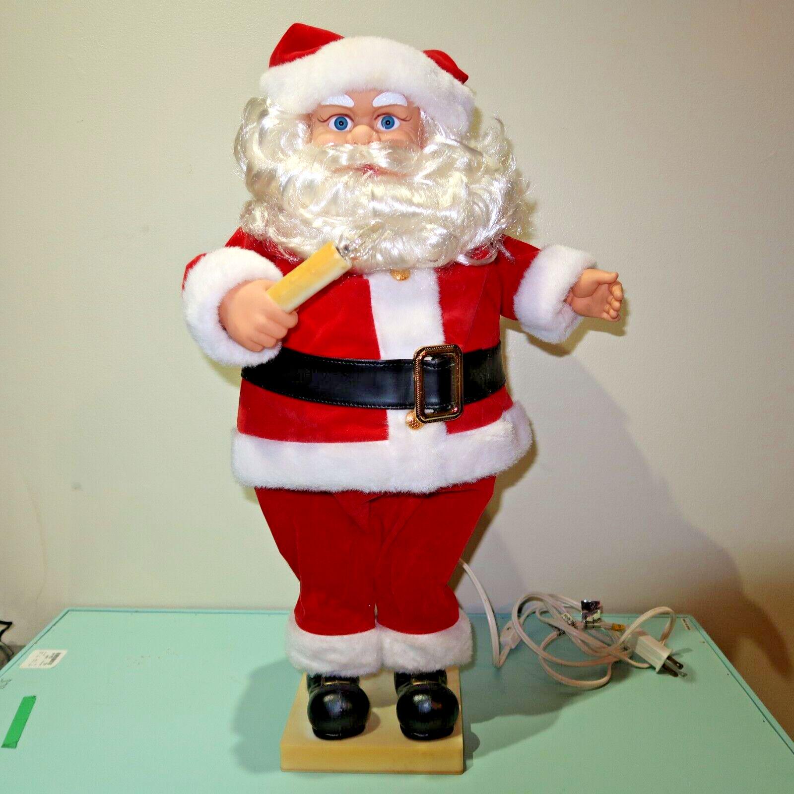 Santa Claus Animatronic Figure Candle Light Vintage Animated