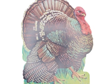 Eureka Thanksgiving Turkey Die Cut Paper Window Decoration Double Sided Vintage