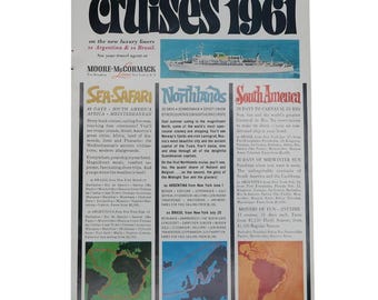 Moore McCormack Lines Cruises Magazine Advertisement 1960 Vintage Travel Luxury