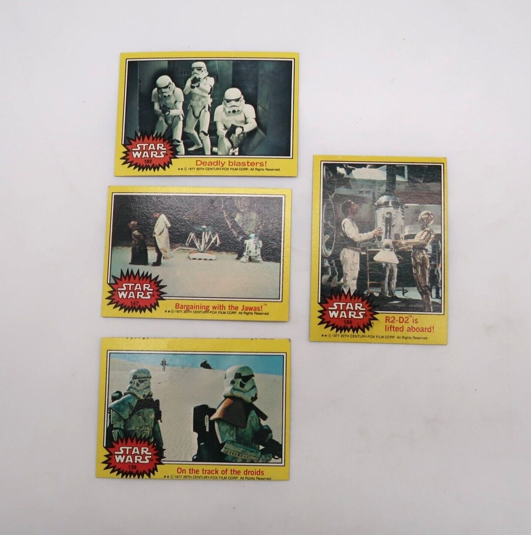 Vintage Star Wars Trading Card Lot Yellow Border 1977 No
