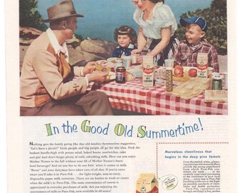 Vintage Original Pure Pak Milk Container Magazine Advertisement