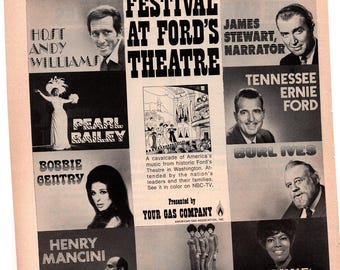 Anuncio especial de televisión del Festival en el Teatro Fords, década de 1960, NBC.
