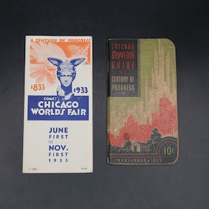 1933 Chicago Worlds Fair Souvenir Guide To a Century of Progress & Promo Vintage