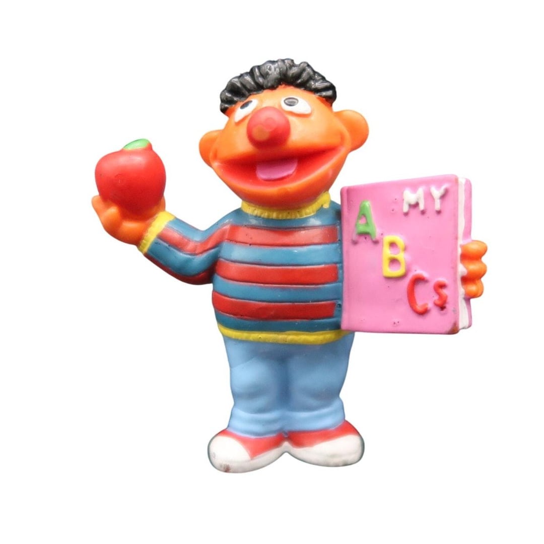 Applause Sesame Street Ernie PVC Figure Topper Apple & ABC Vintage