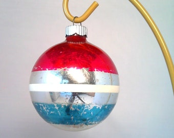 Vintage Mercury Glass Christmas Ornament Shiny Bright Mid Century Holiday Decor