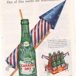 Canada Dry Ginger Ale Soda Pop Magazine Advertisement Vintage Original 1950s