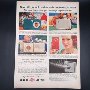 General Electric Radio Advertisement GE Electronics Appliance Vintage Original