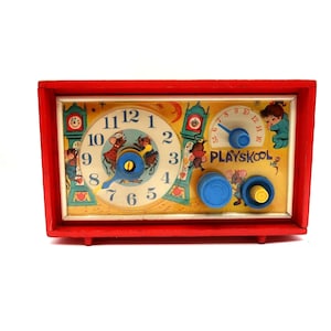 Playskool Holz Spieluhr Spieluhr 1960er 1970er Vintage Selten