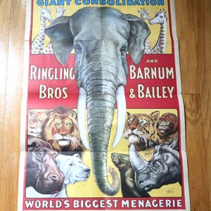 Ringling Bros Barnum & Bailey  Elephant Poster P-127 Corn Cobbers Promo 1970s