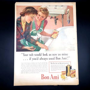 Bon Ami Cleaning Powder Advertisement 1943 Original Vintage Cleaner World War 2