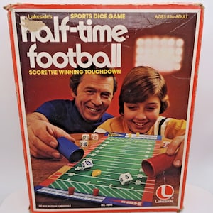 Vintage Lakeside Half Time Football Dice Game w/ Original Box 1979 Complete