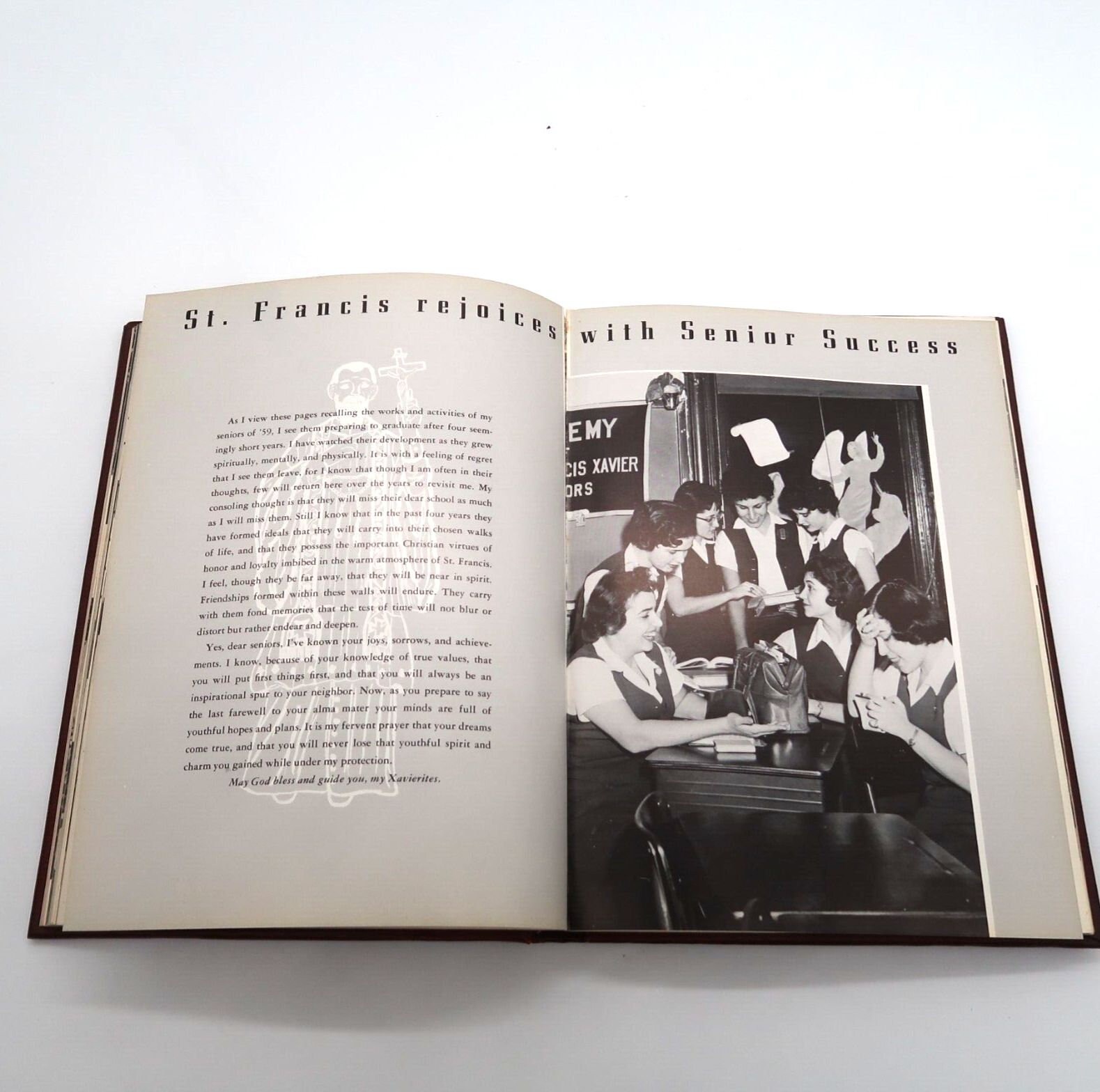 Vintage 1959 Saint Francis Xavier Academy High School Yearbook Brooklyn