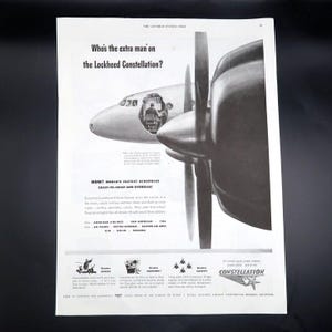 Lockheed Airplane Advertisement 1946 Vintage Original Aviation Airlines