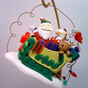 Vintage Christmas Ornament Lot Set of 2 Santa Clause Holiday Season Handmade