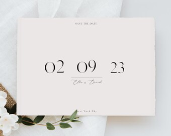 Minimale Save our Date Kartenvorlage, druckbare Save the Date Karte, Photoshop Vorlage, 100% bearbeitbar, moderne Hochzeit DIY