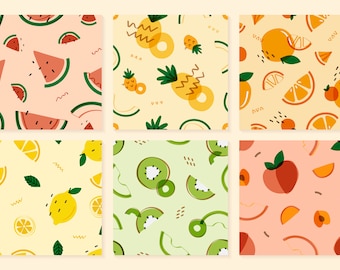 Fruit Seamless Pattern, Commercial Use, Seamless Repeat Pattern, Fruit Seamless Patterns, Summer Fruits