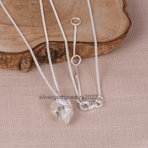 Herkimer Diamond Necklace - Raw Herkimer Long Necklace - Gemstone Statement Necklace - April Birthstone Necklace - Elegant Gift For Friend.