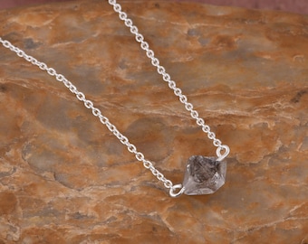 Unshape Herkimer Diamond Necklace- 925 Sterling Silver Necklace- Adjustable Chain Necklace- Beautiful Raw Gemstone Necklace- Gift For Wife.