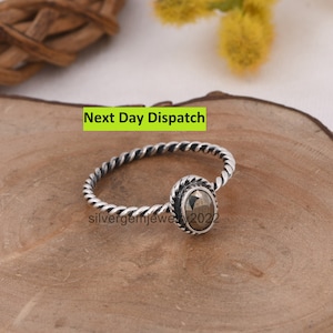 Cute Pyrite Ring / 925 Sterling Silver Ring / Twist Band Oxidized Ring / Minimalist Ring / Handmade Next day Ship Jewelry / Gift For Wife.
