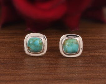 Pendientes de turquesa Kingman / Pendientes de plata de ley 925 / Pendientes de piedras preciosas naturales / Pendientes hechos a mano / Hermoso regalo de cumpleaños