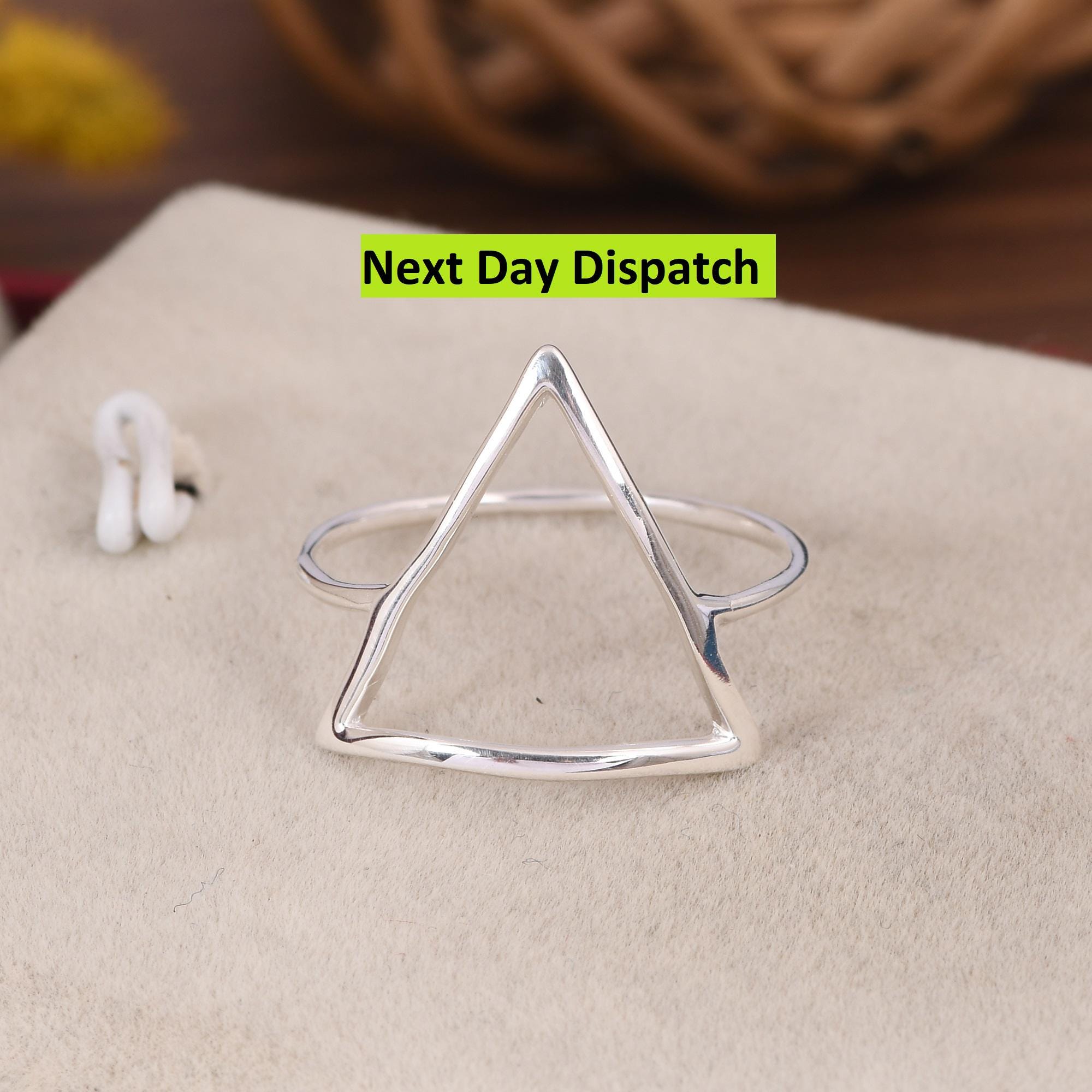 Unique Triangle Ring / 925 Sterling Silver Ring / Handmade Ring / Geometric Ring / Minimalist Ring / Stacking Ring / Gift For Anniversary.