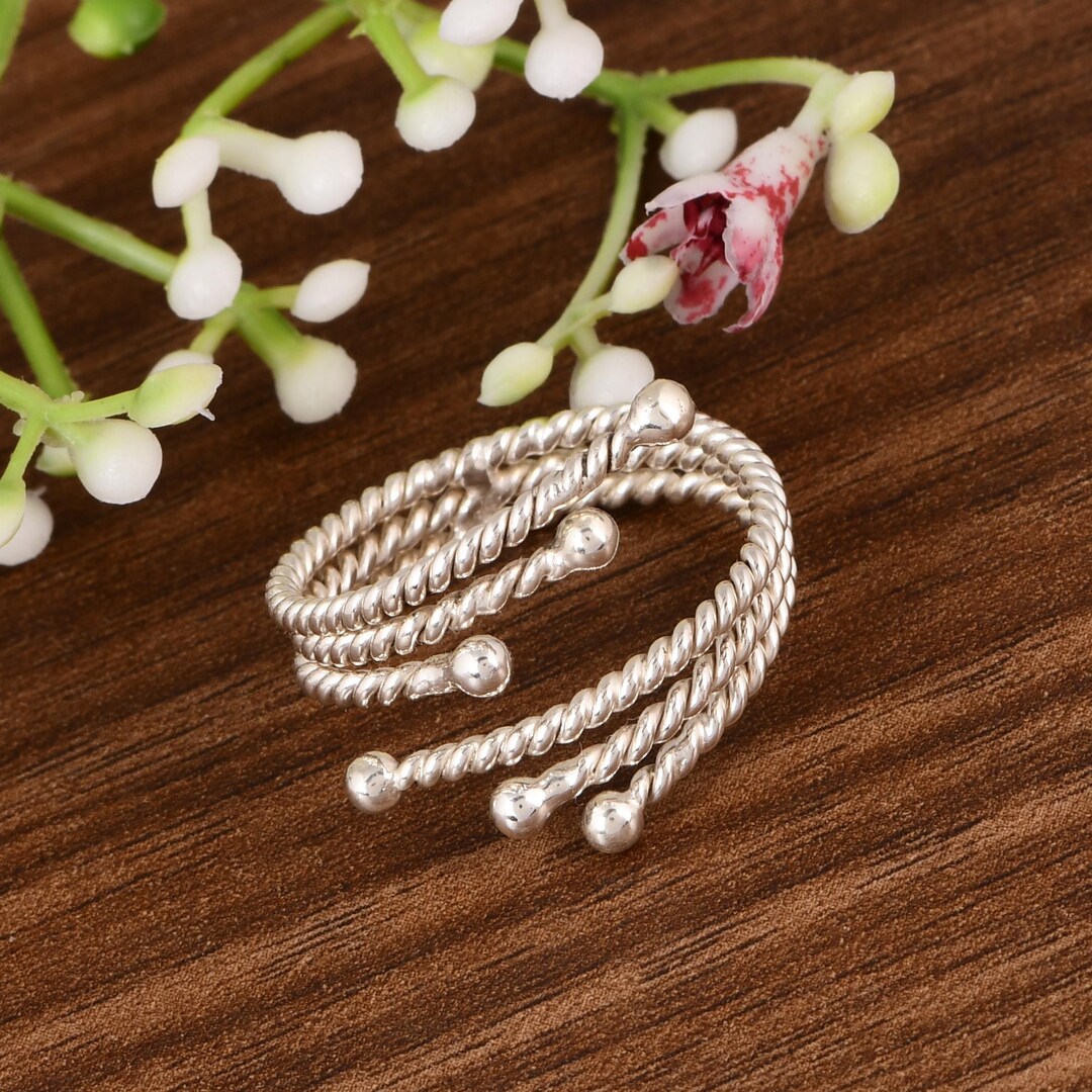 Twisted Wire Rings 925 Sterling Silver Multi Twist Wire Ring, Boho Adjustable Band - Etsy