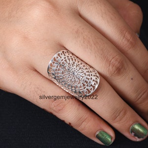 Beautiful Mandala Ring / 925 Sterling Silver Ring / Statement Ring / Unique Handmade Ring / Designer Ring / Daily Wear Ring / Gift For Women