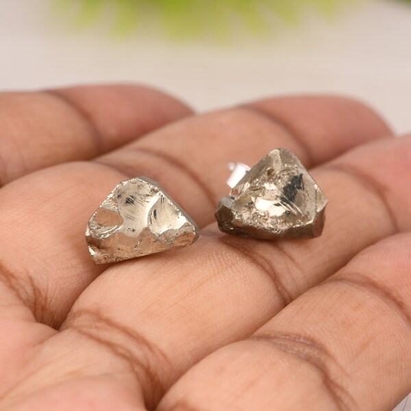 Drop Stud Earrings Pyrite – Twigs & Stones main image 0