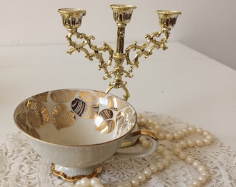 Tea cup, Gilded cup, Vintage glassware, Gift idea, Antique cup 1928-1933