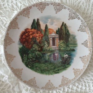 Decorative Plate Moschendorf Bavaria Wall Plate Vintage Wall Painting German Porcelain Home Decor