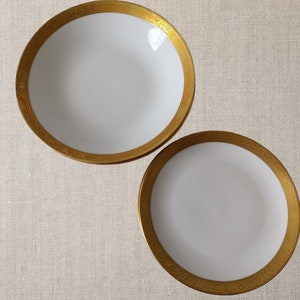 Antique Tableware, Plate Set, Dinnerware, Gilded Plates, Czech Vintage Porcelain, Gift Idea