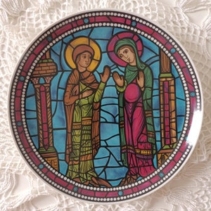 Decorative hanging plate Luisenburg Bavaria Germany Fresco plate Painting on the plate German porcelain