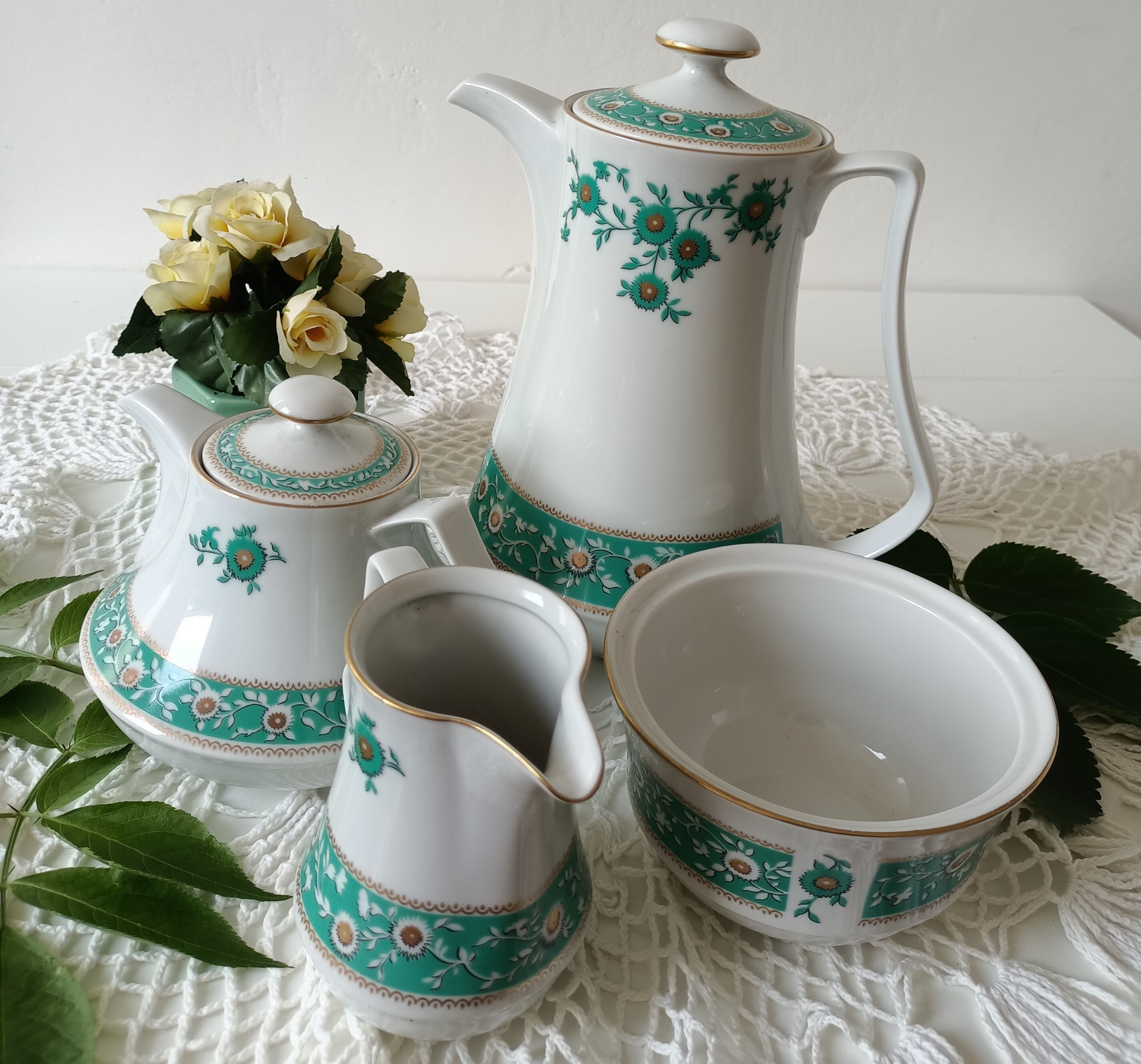 JLMENAU Ceramic Set Tea and Coffee Set Vintage Porcelain German Porcelain Gift Idea Kitchen Set