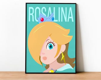 Póster de Rosalina - Decoración de pared, Videojuegos, Friki, Jugador, Para él, Para ella, Regalo, Jugador, Videojuegos, No oficial, Sin marco