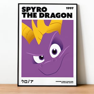 Spyro The Dragon Poster Print - Wall art, Gaming, Geek, Gamer, For Him, For Her, Gift, Gamer, Video Games, Unofficial, Unframed