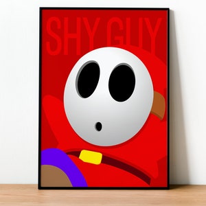 Super Mario - Shy Guy -  Poster Print - Wall art, Gaming, Geek, Gamer, For Him, For Her, Gift, Gamer, Video Games, Unofficial, Unframed