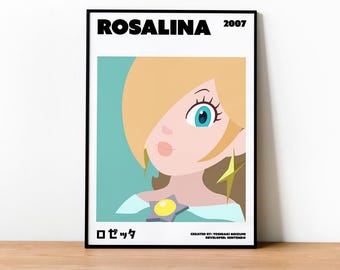 Póster informativo de Rosalina Gamer – Arte de fan de Super Mario Bros (sin marco)