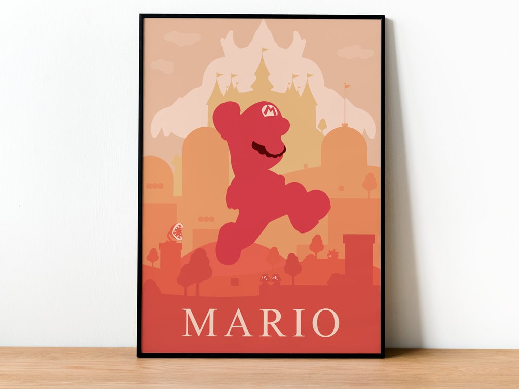 Super Mario Poster Print - Wall Art, Gaming, Geek, Gamer, for Him, for ...