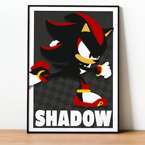 Shadow the Hedgehog - Poster di Sonic - Arte murale, Gioco, Geek, Per lui, Per lei, Regalo, Gamer, Videogiochi, Non ufficiale, senza cornice