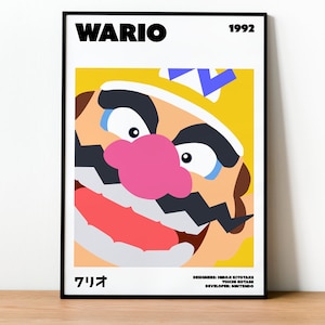 Impression d'affiche Wario - Art mural, jeux vidéo, geek, joueur, pour lui, pour elle, cadeau, joueur, jeux vidéo, non officiel, sans cadre