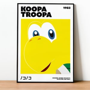 Koopa Troopa Poster - Wandkunst, Gaming, Geek, Gamer, Für Ihn, Für Sie, Geschenk, Gamer, Videospiele, inoffiziell, Ungerahmt