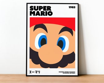 Super Mario Poster Print - Wall art, Gaming, Geek, Gamer, For Him, For Her, Gift, Gamer, Video Games, Unofficial, Unframed