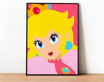 Póster de la Princesa Peach – Arte mural para gamers, sin marco