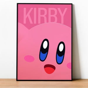 Kirby Poster Print - Wall art, Gaming, Geek, Gamer, For Him, For Her, Gift, Gamer, Video Games, Unofficial, Unframed
