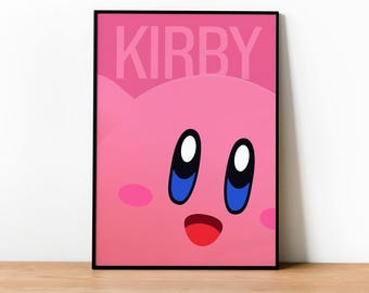 Kirby Poster Print - Wall art, Gaming, Geek, Gamer, For Him, For Her, Gift, Gamer, Video Games, Unofficial, Unframed