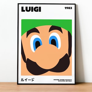 Luigi Poster Print - Wall art, Gaming, Geek, Gamer, For Him, For Her, Gift, Gamer, Video Games, Unofficial, Unframed