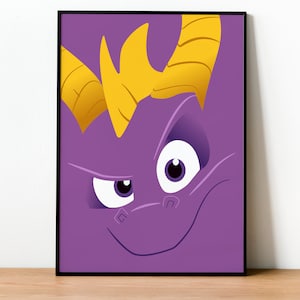 Spyro The Dragon Poster Print - Wall art, Gaming, Geek, Gamer, For Him, For Her, Gift, Gamer, Video Games, Unofficial, Unframed
