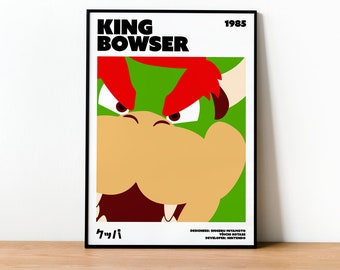King Bowser Info Art Print – Super Mario Bros. Gamer Gift