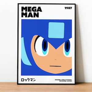 Mega Man Poster Print - Arte de parede, Jogos, Geek, Gamer, Para ele, Para ela, Presente, Gamer, Videogames, Não oficial, Sem moldura