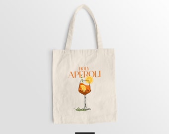 Baumwolltasche "Holy Aperoli" Jutebeutel 100% Baumwolle, Geschenk, tote bag, OEKO-TEX